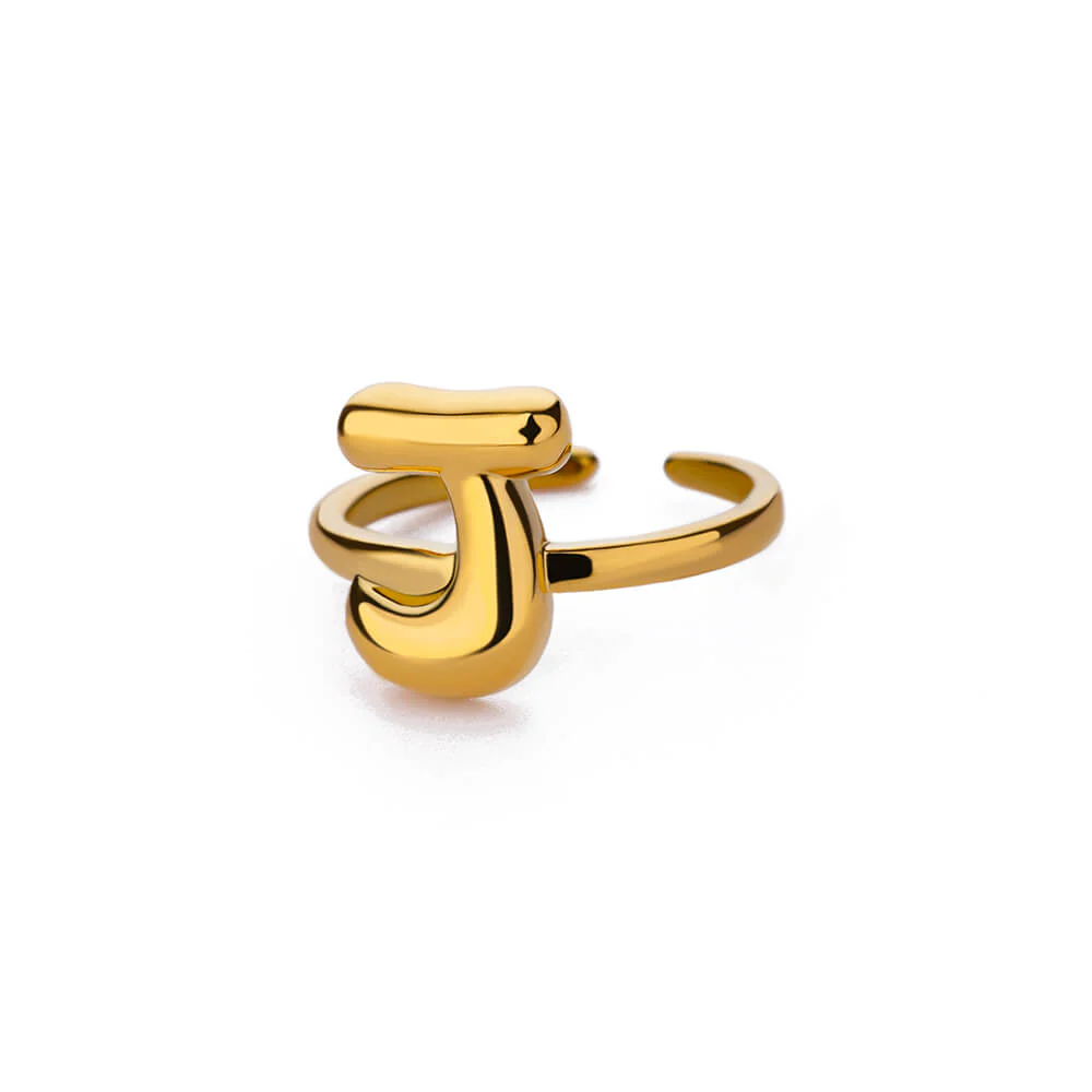 Gold Initial Statement Ring - Image 10