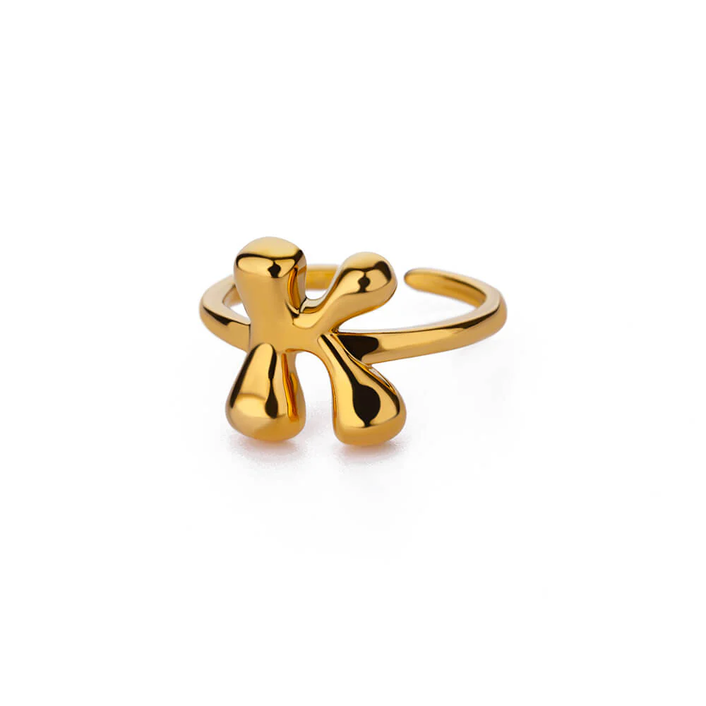 Gold Initial Statement Ring - Image 11