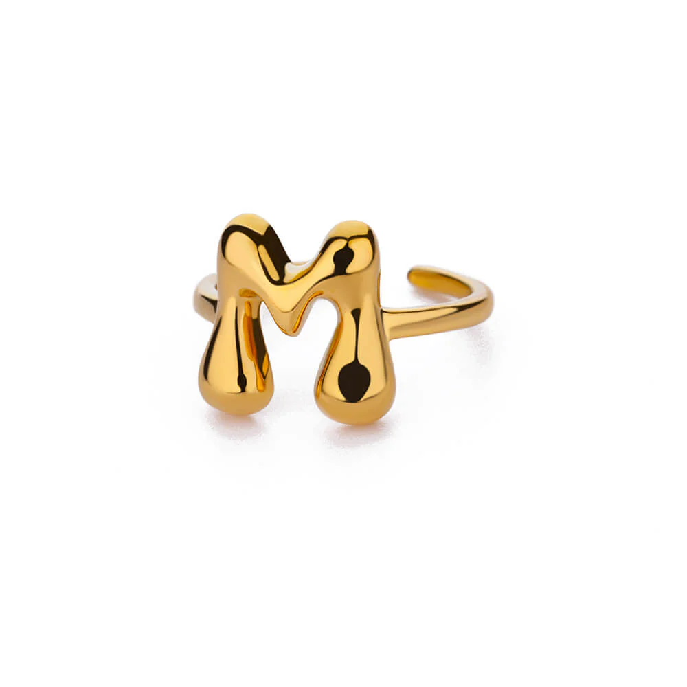 Gold Initial Statement Ring - Image 12