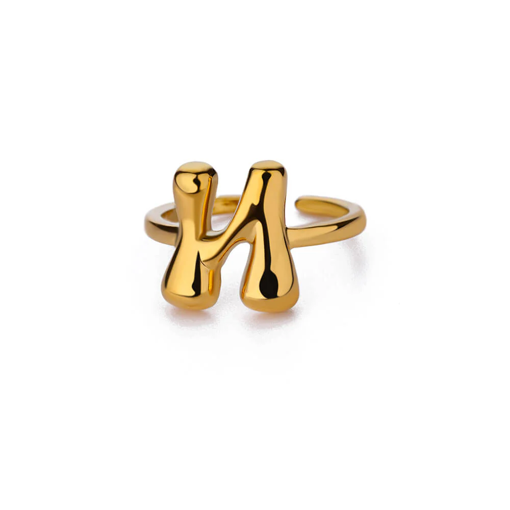 Gold Initial Statement Ring - Image 13