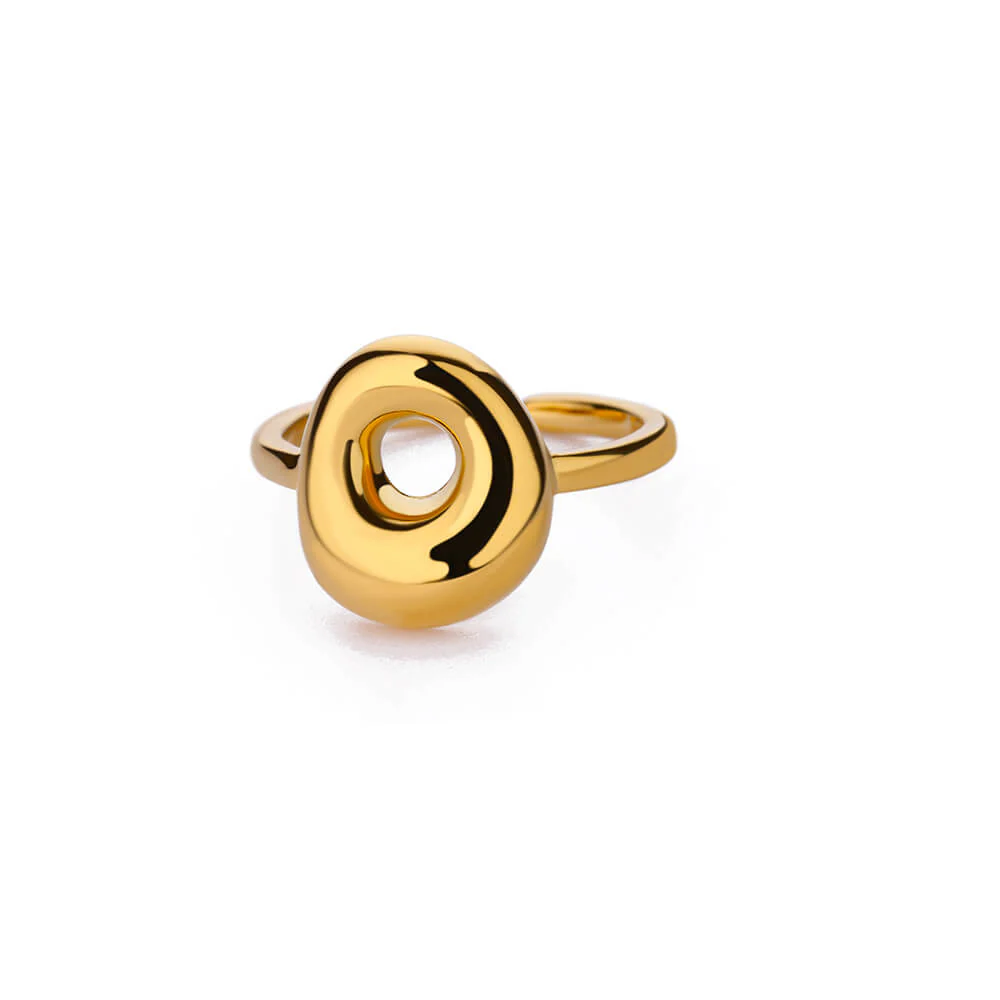 Gold Initial Statement Ring - Image 14