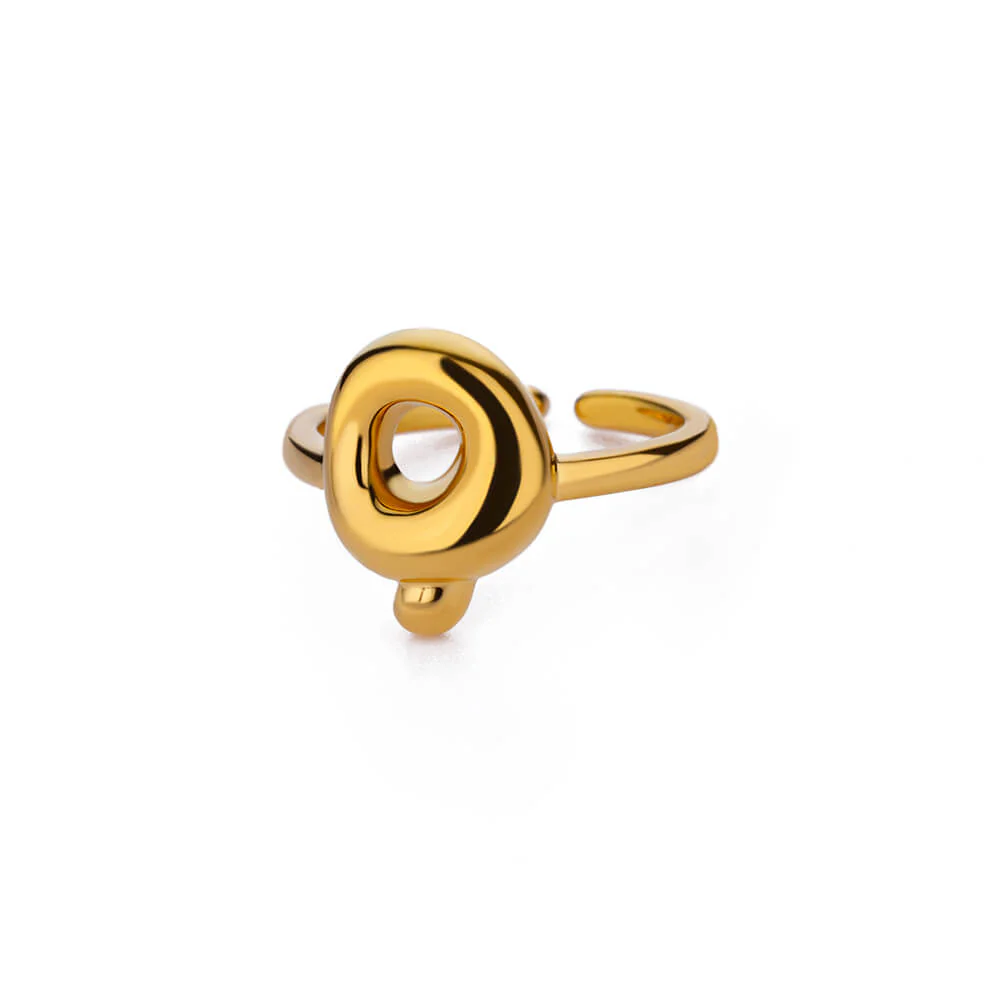 Gold Initial Statement Ring - Image 16