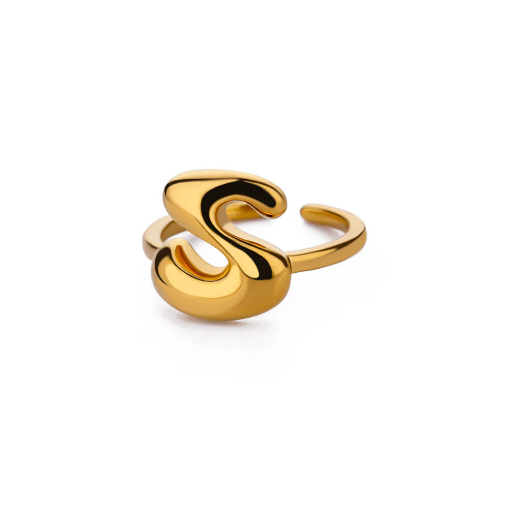 Gold Initial Statement Ring - Image 18