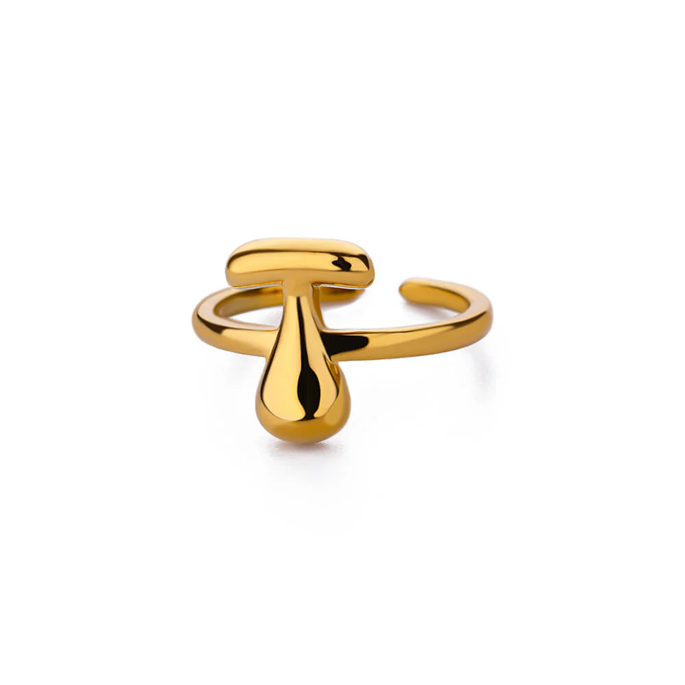 Gold Initial Statement Ring - Image 19
