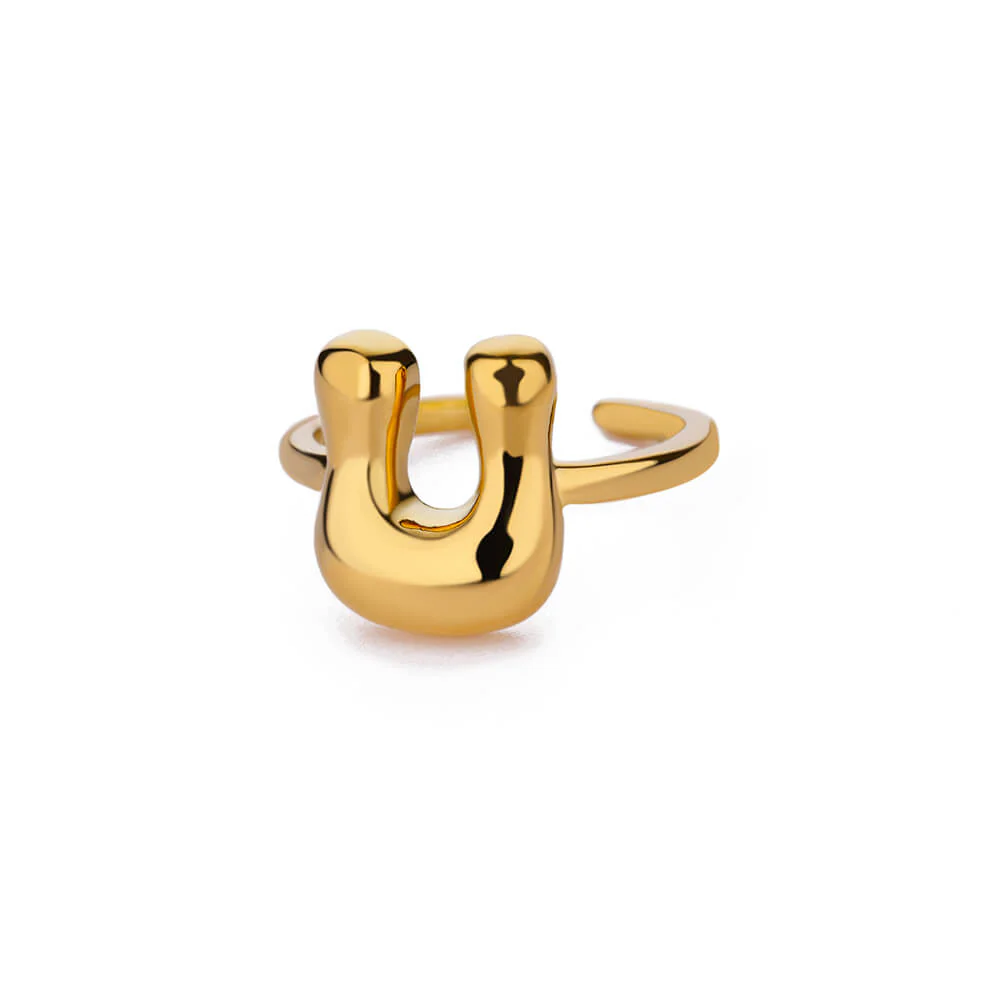 Gold Initial Statement Ring - Image 20