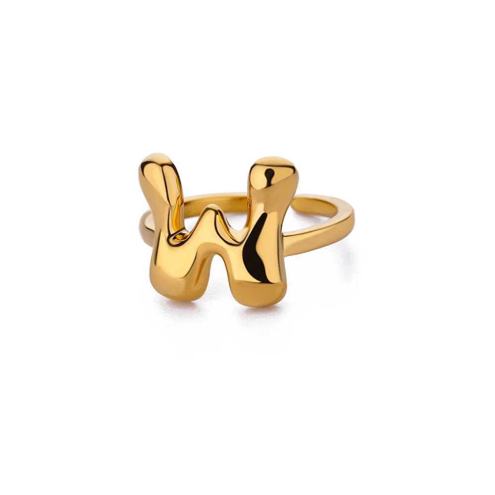 Gold Initial Statement Ring - Image 22