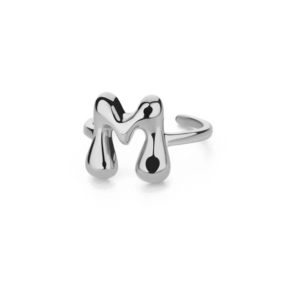 Gold Initial Statement Ring - Image 36