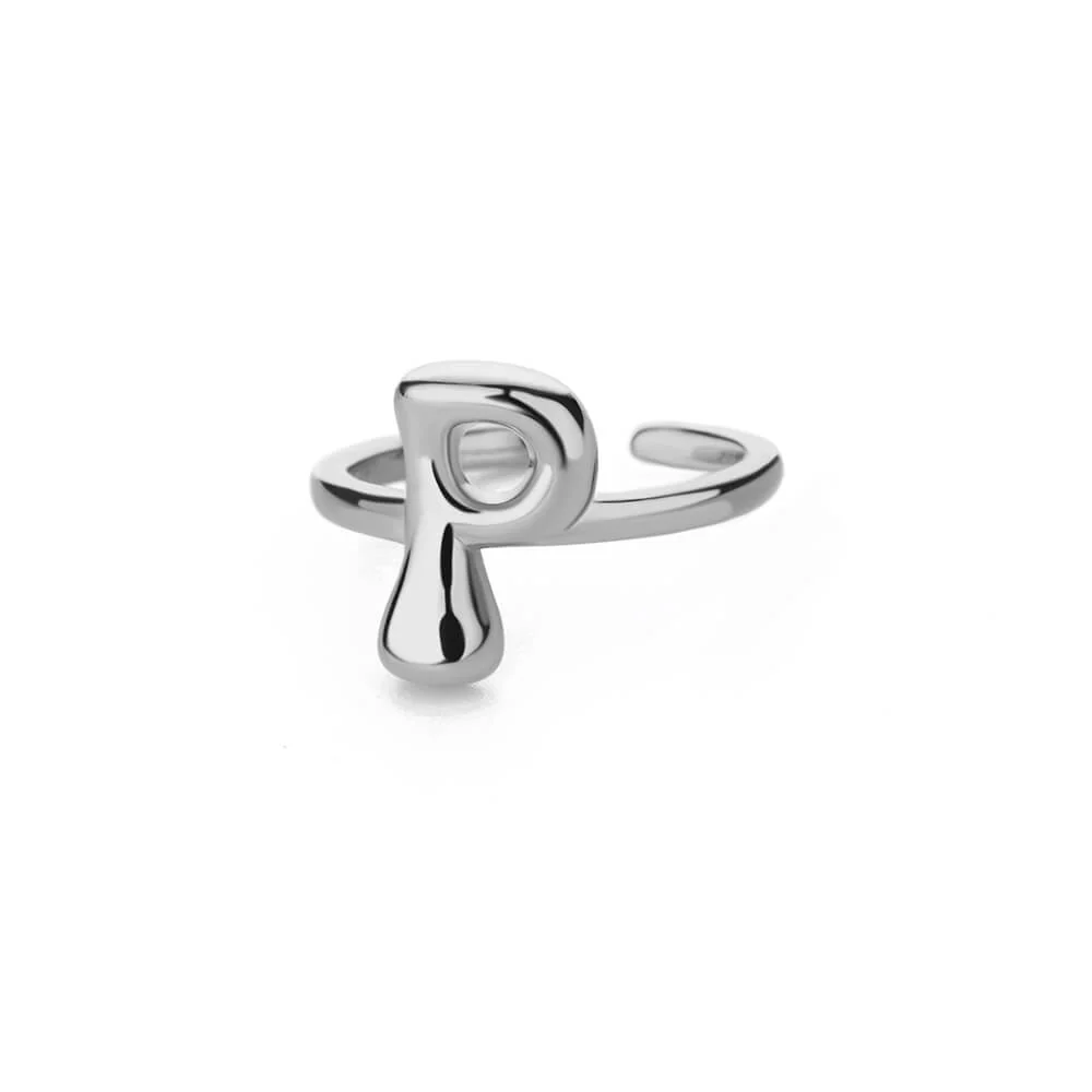 Gold Initial Statement Ring - Image 39
