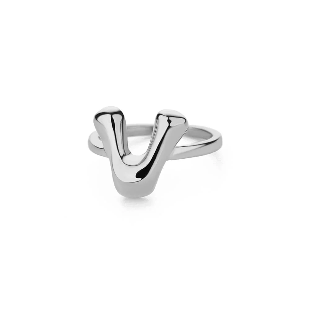 Gold Initial Statement Ring - Image 45