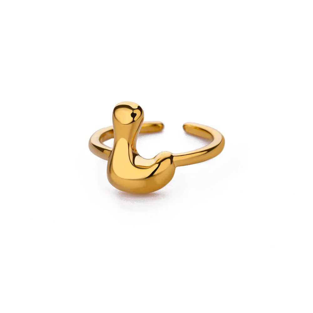Gold Initial Statement Ring - Image 51