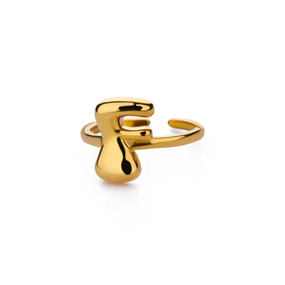 Gold Initial Statement Ring - Image 6