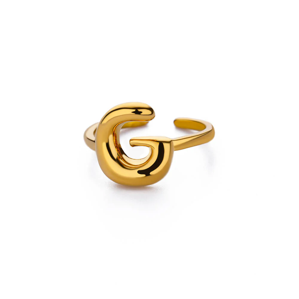 Gold Initial Statement Ring - Image 7