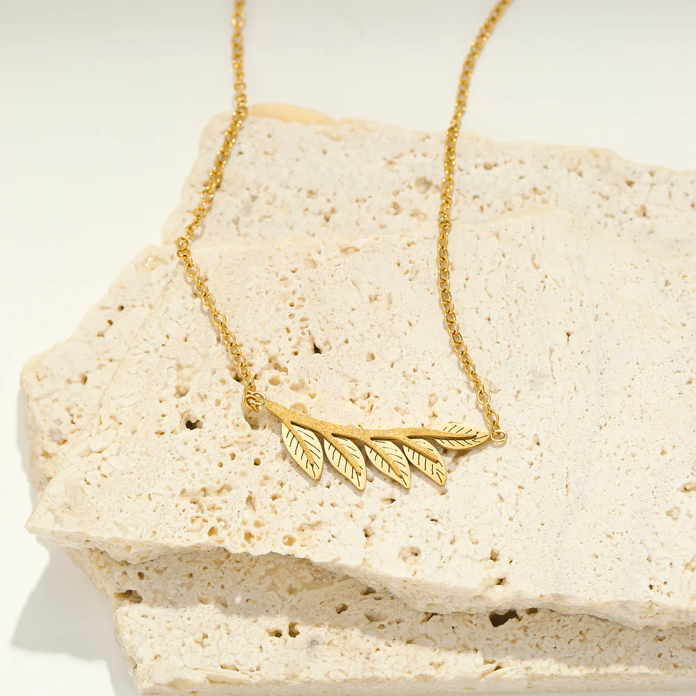 Gold Leaf Charm Necklace - Image 3