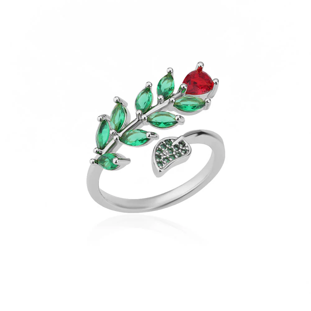 Gold Leaf Gemstone Ring - Image 3