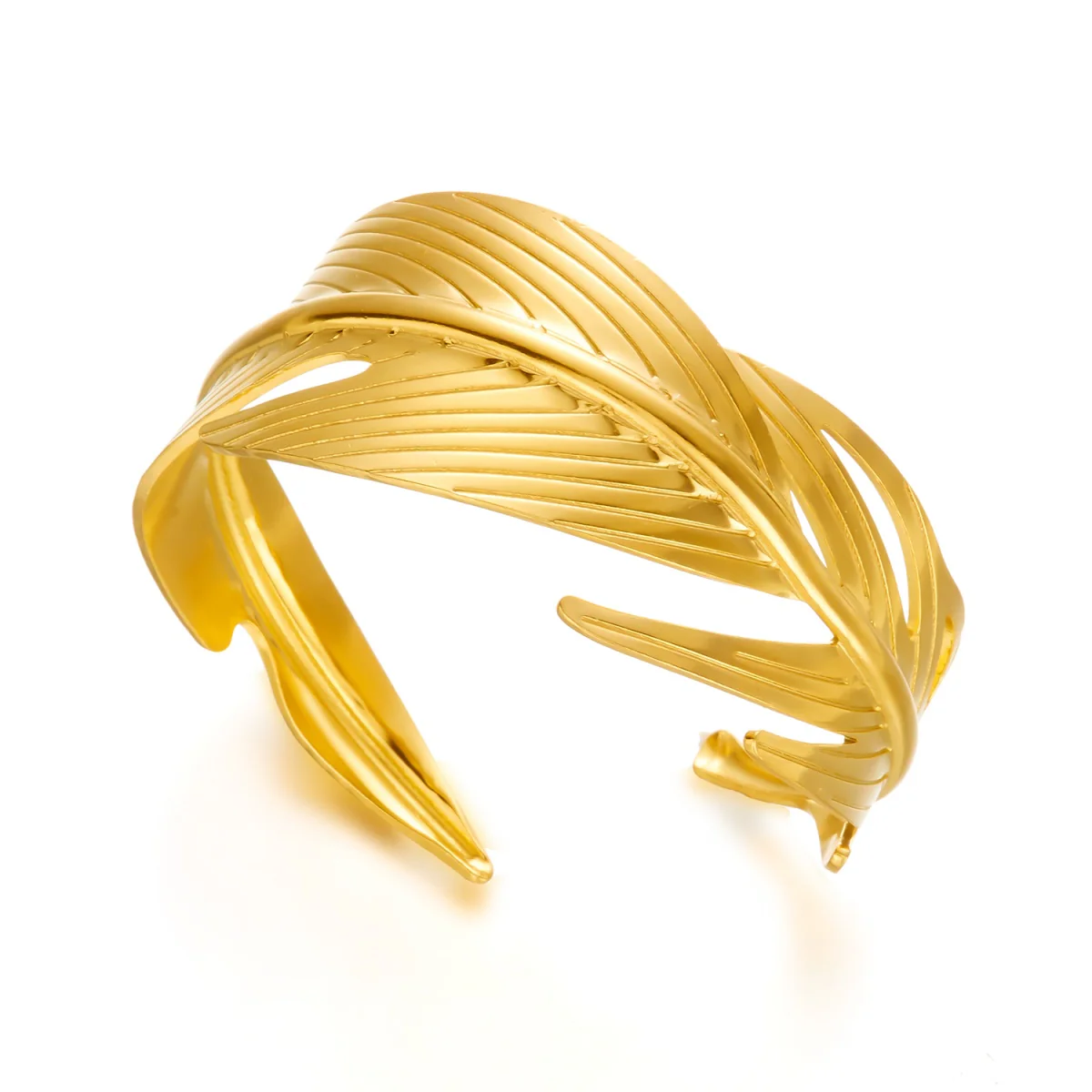 Gold Leaf Wrap Cuff Bracelet - Image 2