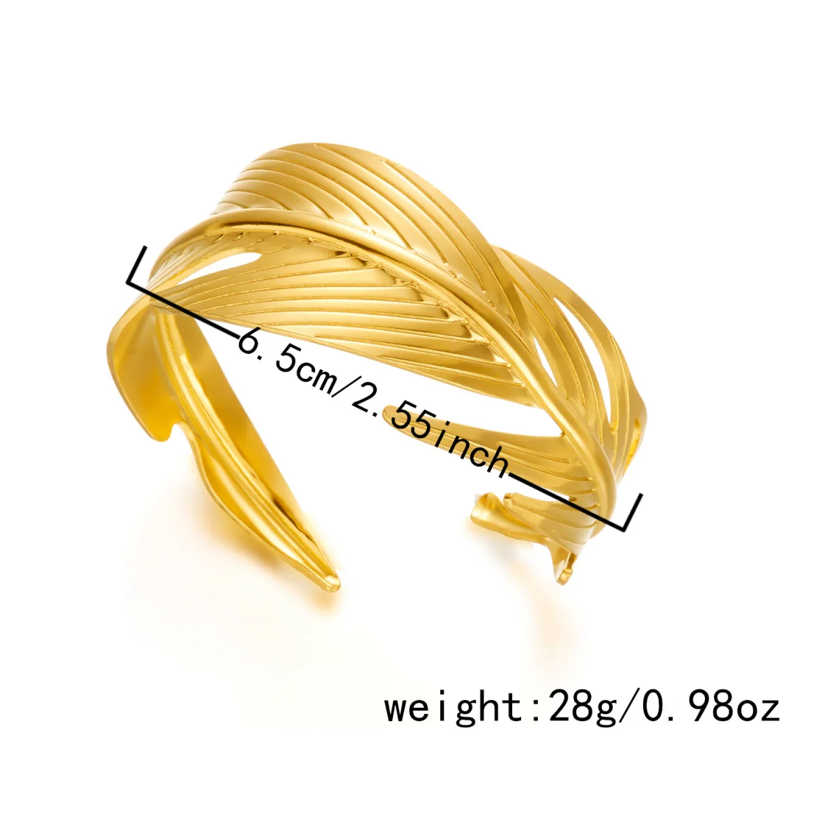 Gold Leaf Wrap Cuff Bracelet - Image 3