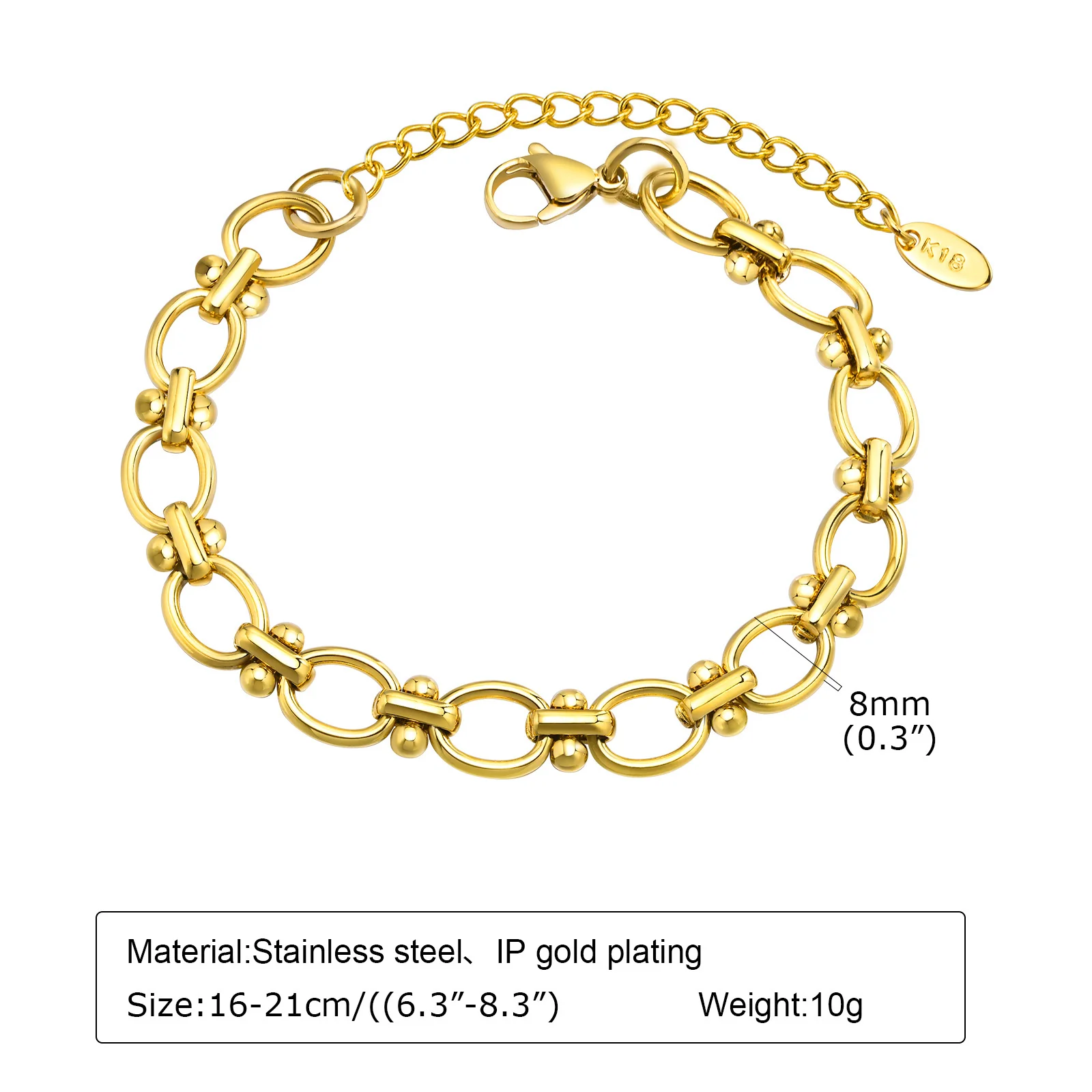 Gold Oval Link Statement Bracelet - Image 2