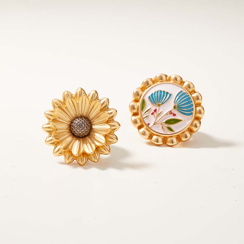 Gold Plated Floral Statement Ring - Image 2