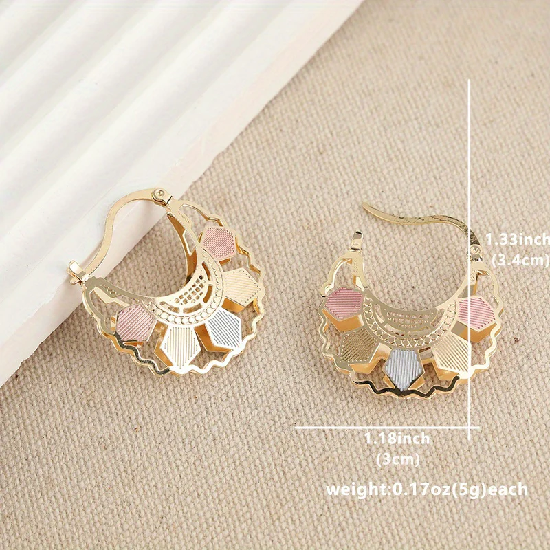 Gold Plated Large Hoop Earrings - Image 2
