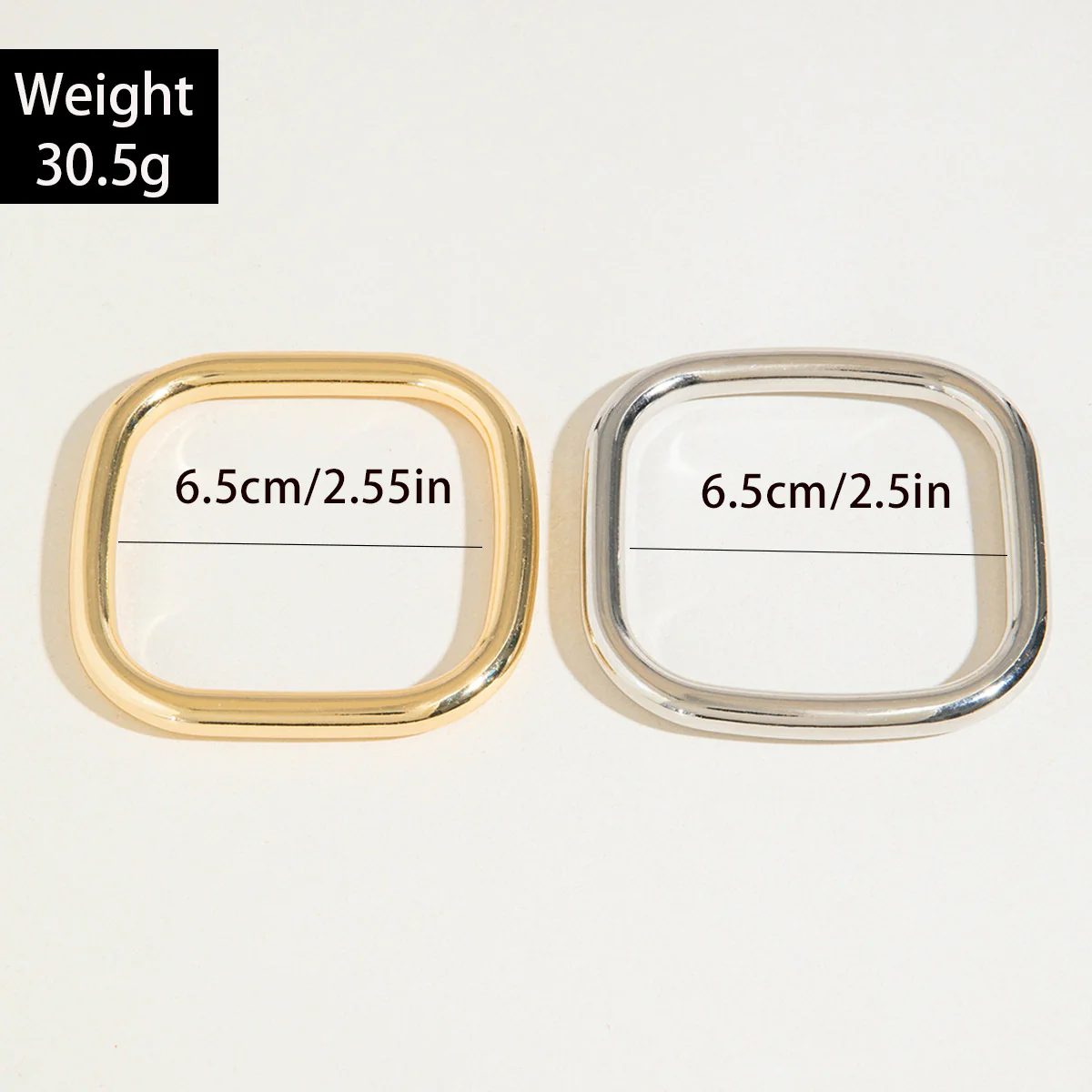 Gold & Silver Geometric Cuff Bracelet Set - Image 3