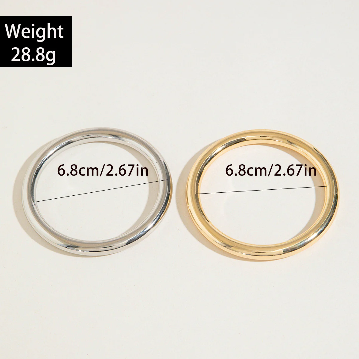 Gold & Silver Geometric Cuff Bracelet Set - Image 5