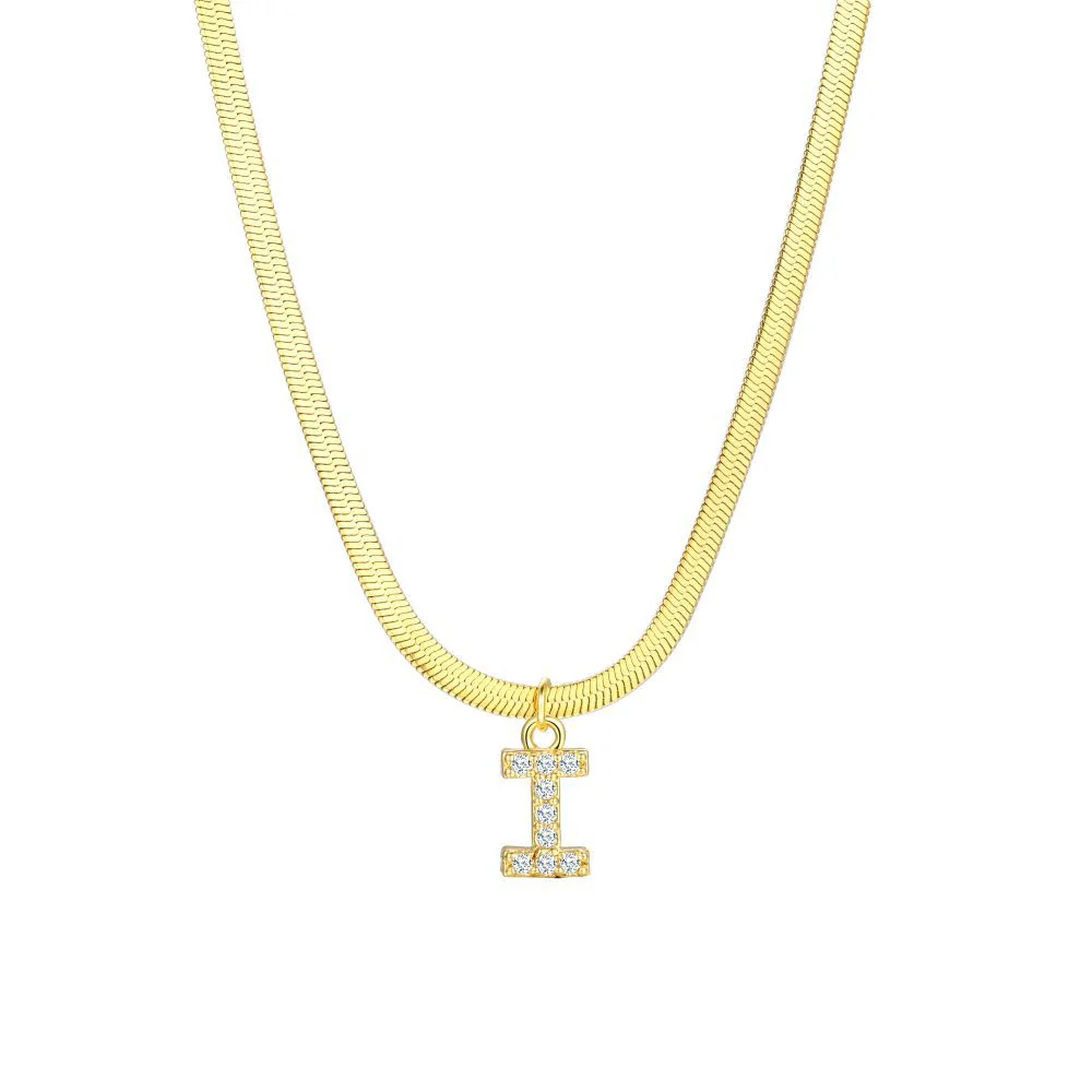 Gold Snake Chain Initial Necklace - Image 10