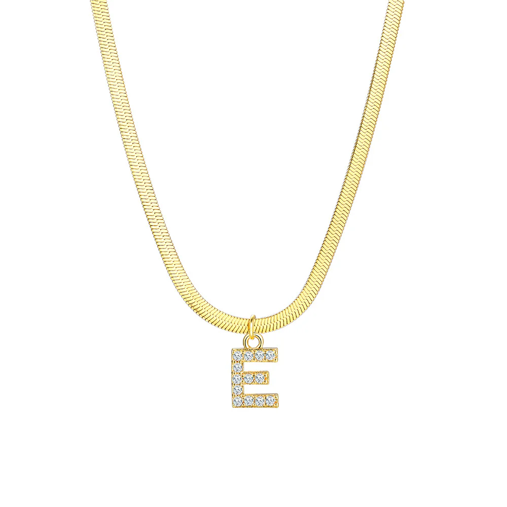 Gold Snake Chain Initial Necklace - Image 6