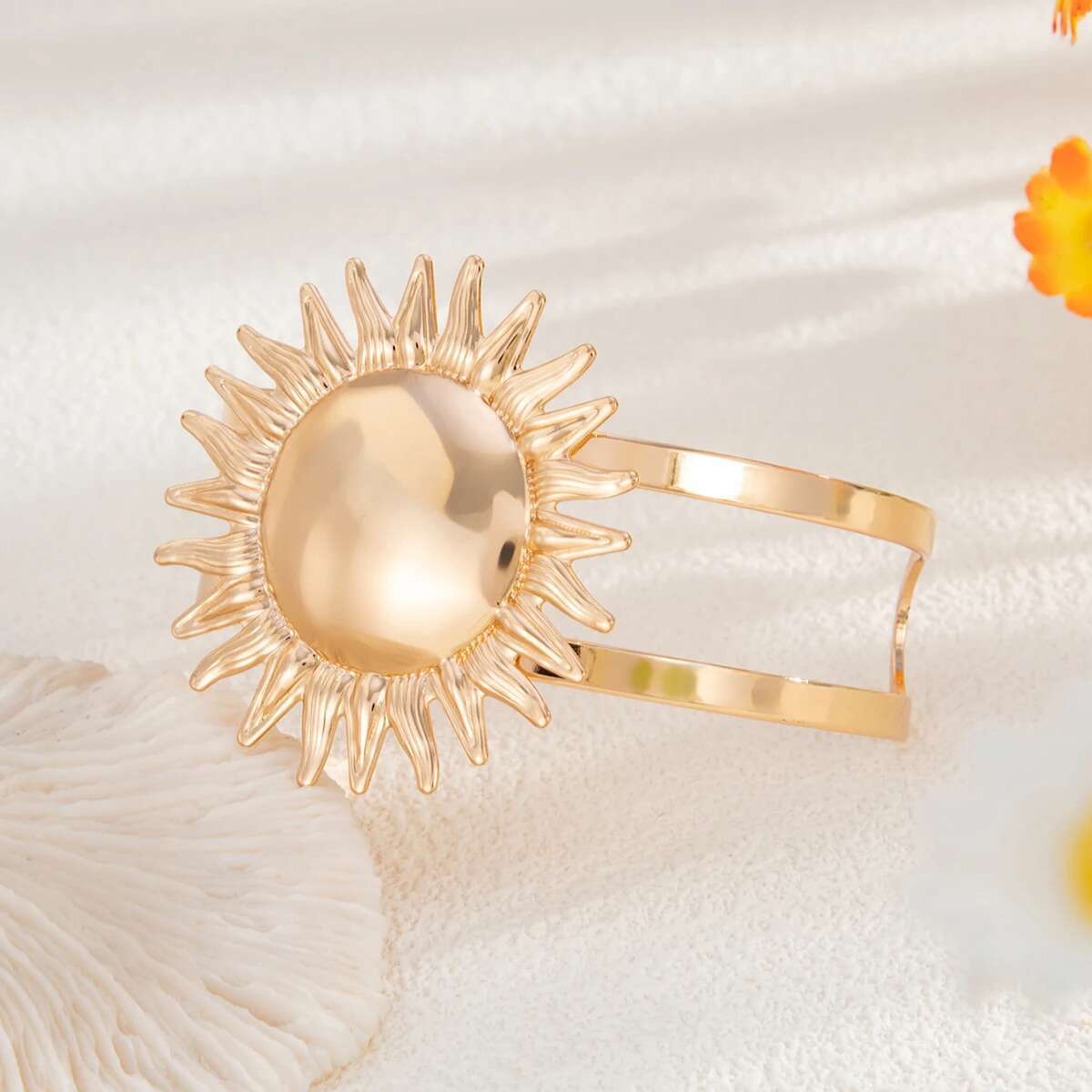 Gold Sun Cuff Bracelet - Image 3