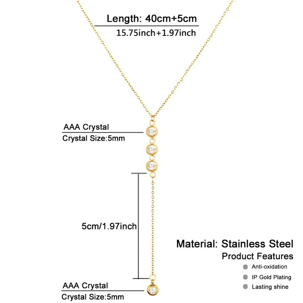 Hanging Crystal Necklace & Earring Set - Image 5