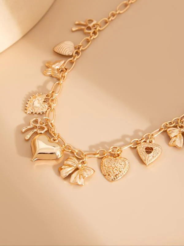 Heart Bow Charms Necklace - Image 5