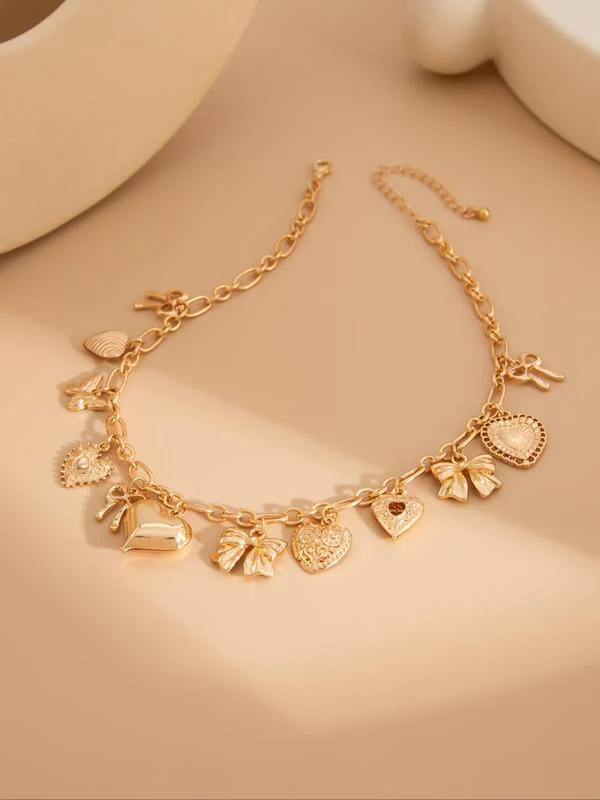 Heart Bow Charms Necklace - Image 6