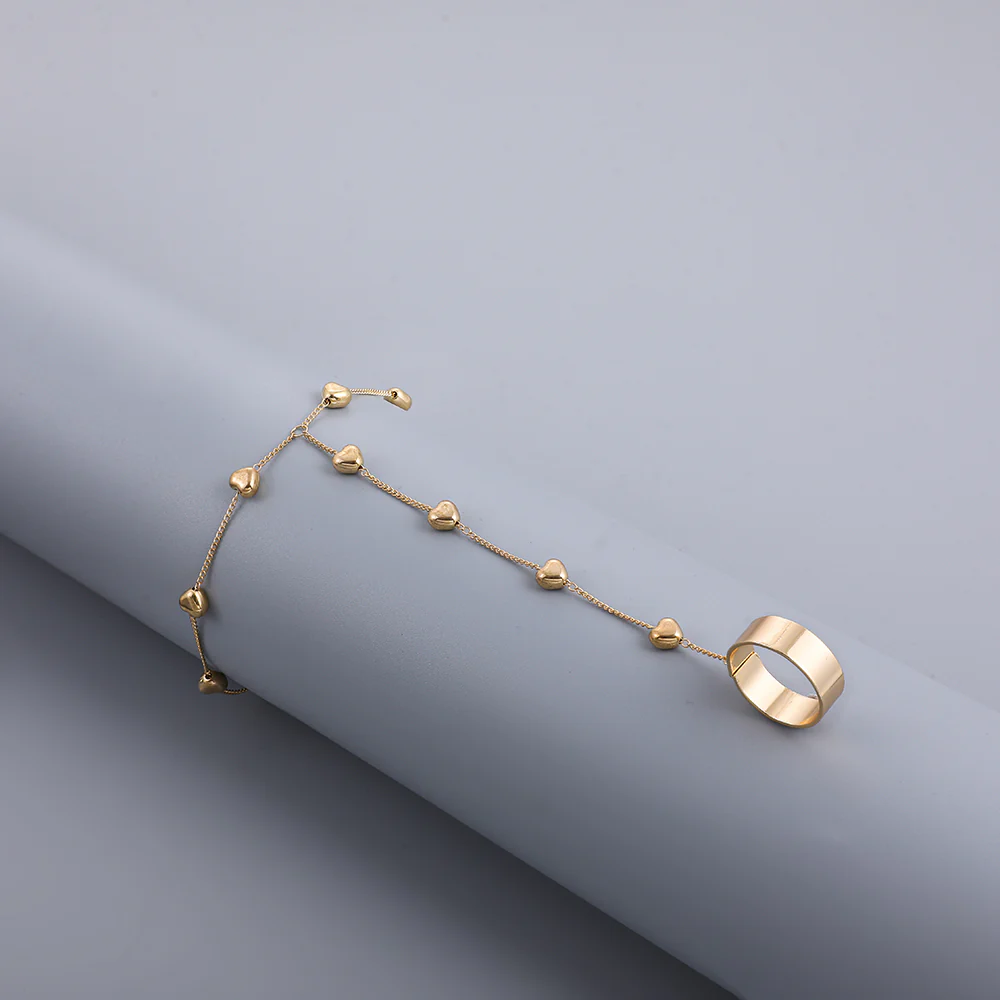 Heart Chain Ring Bracelet - Image 3