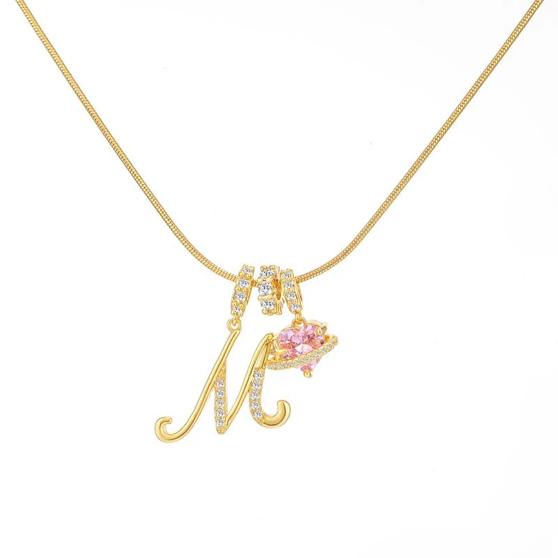 Initial Heart Charm Necklace - Image 24