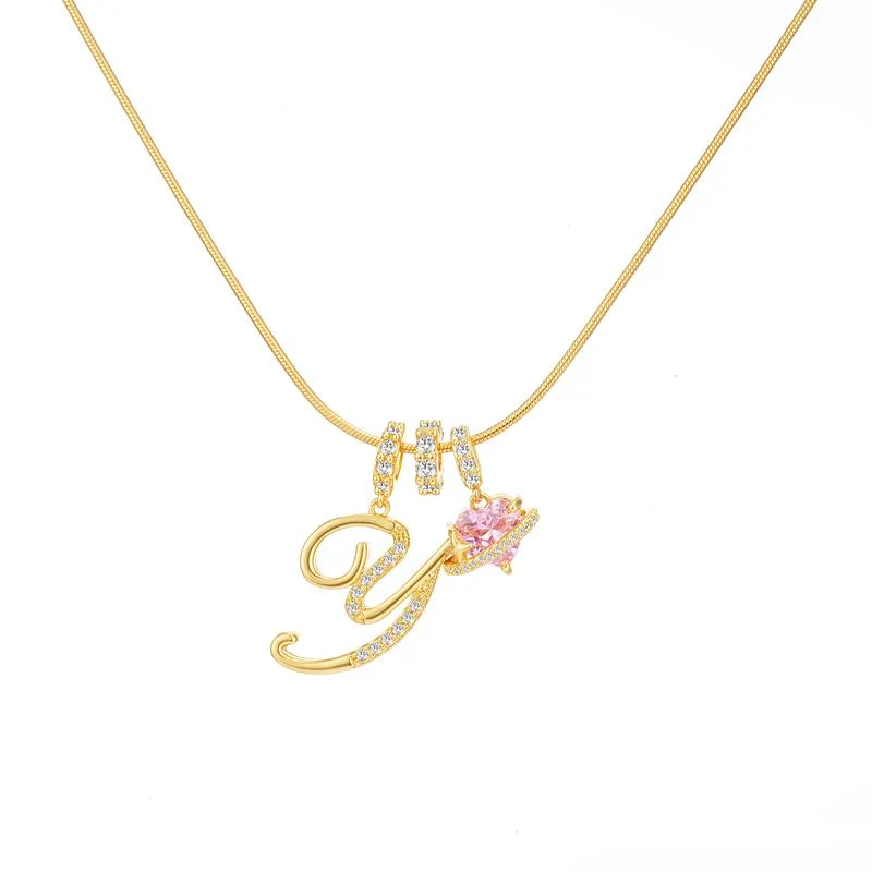Initial Heart Charm Necklace - Image 30