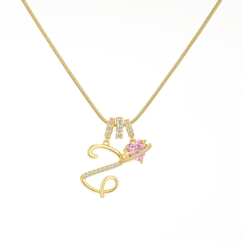 Initial Heart Charm Necklace - Image 33