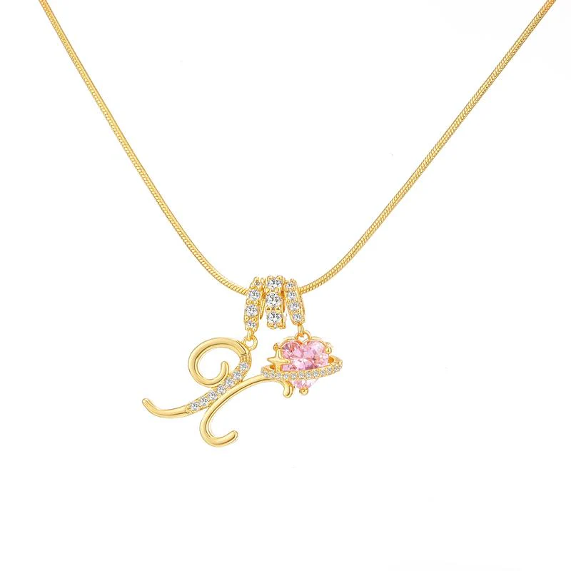 Initial Heart Charm Necklace - Image 35