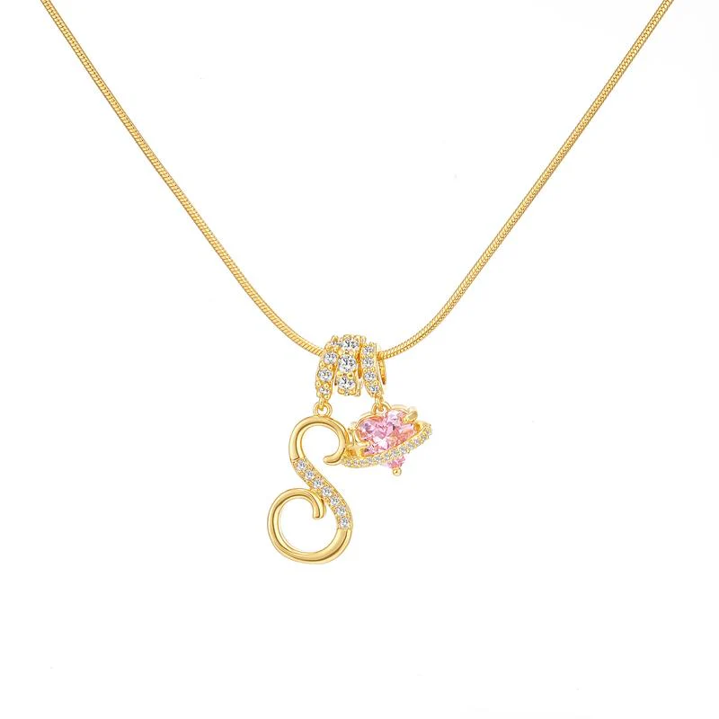 Initial Heart Charm Necklace - Image 37