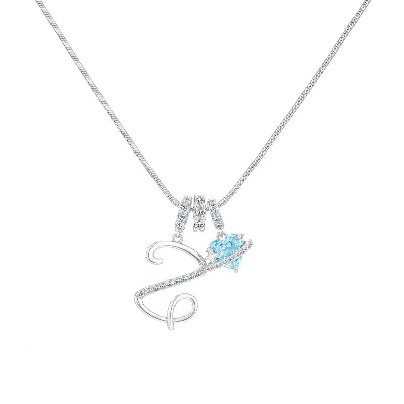 Initial Heart Charm Necklace - Image 41