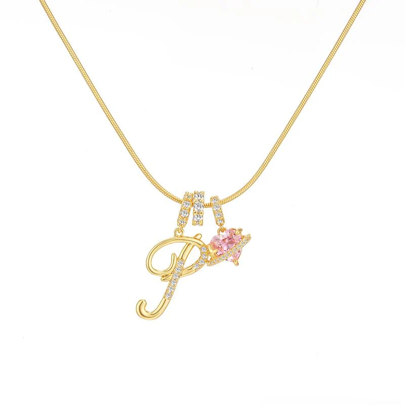 Initial Heart Charm Necklace - Image 45