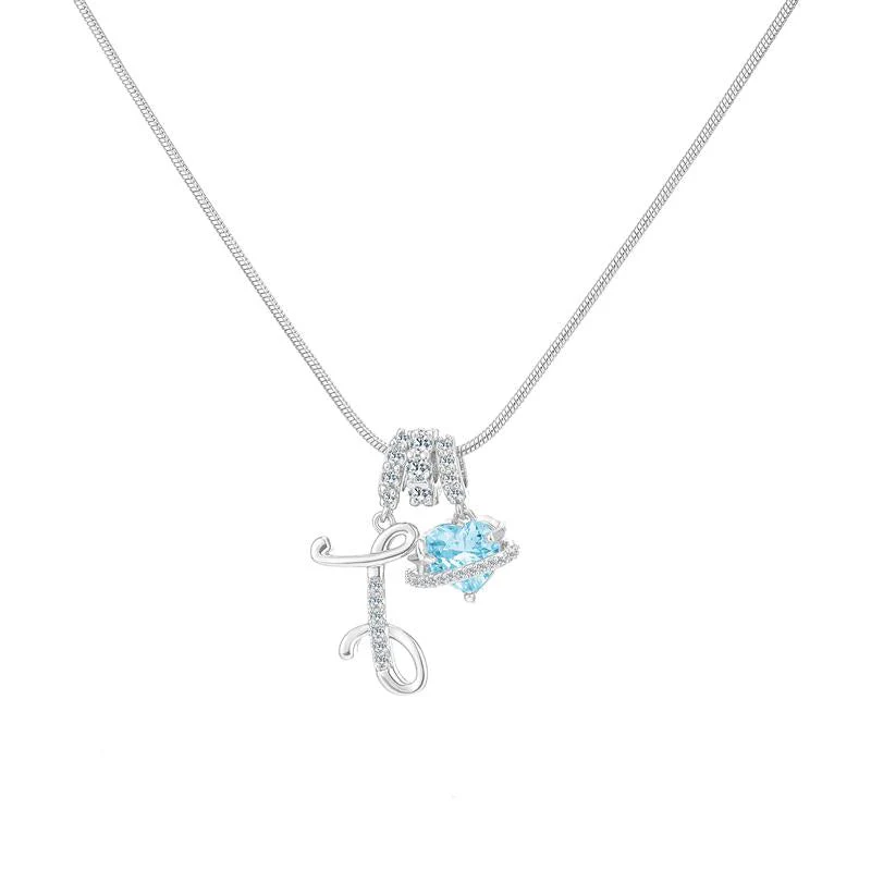 Initial Heart Charm Necklace - Image 46