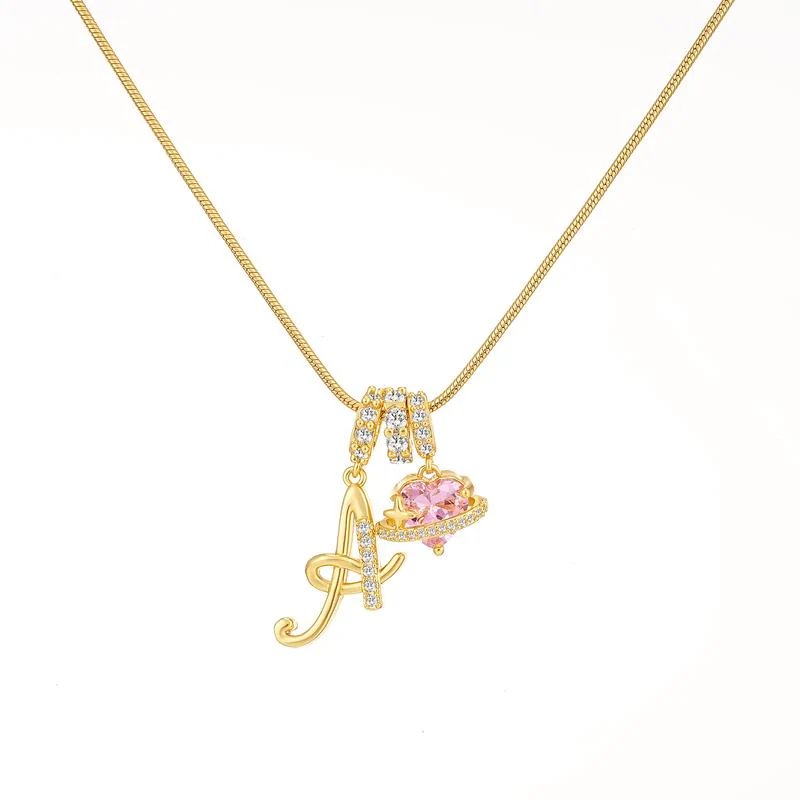 Initial Heart Charm Necklace - Image 49