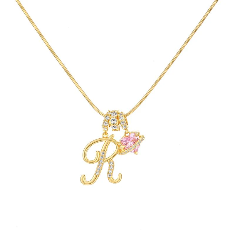 Initial Heart Charm Necklace - Image 59