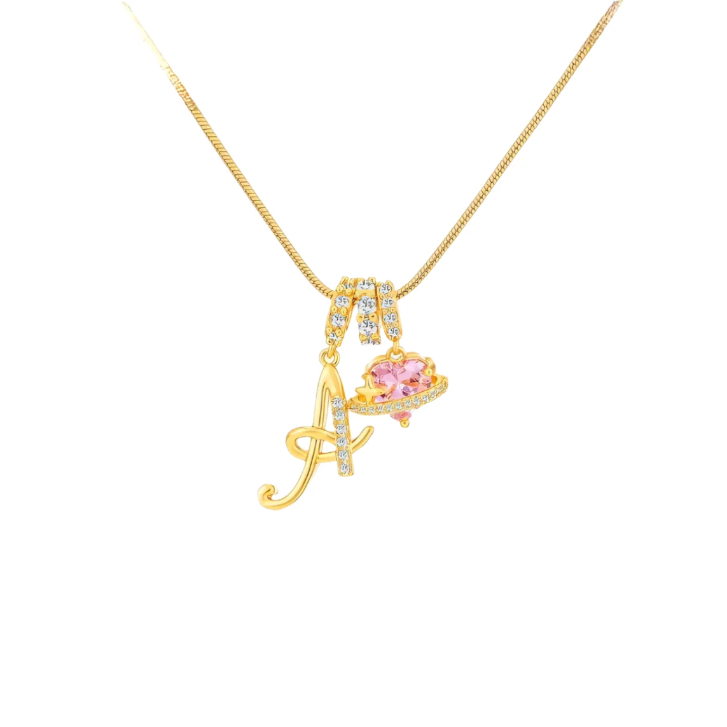 Initial Heart Charm Necklace - Image 7