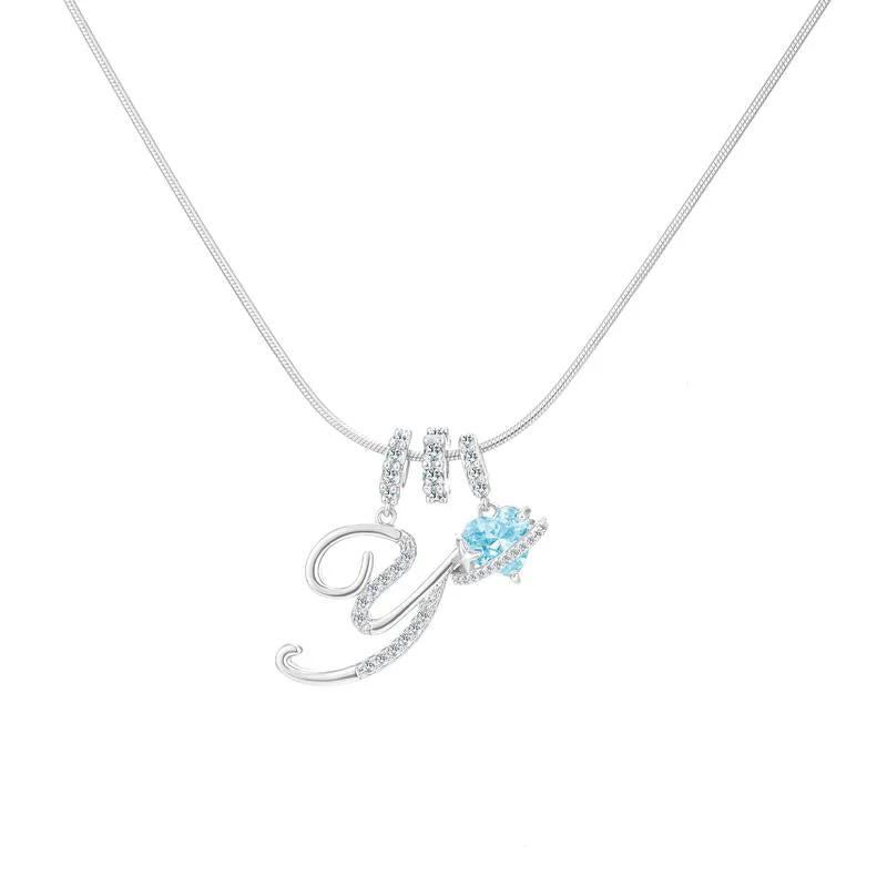 Initial Heart Charm Necklace - Image 9