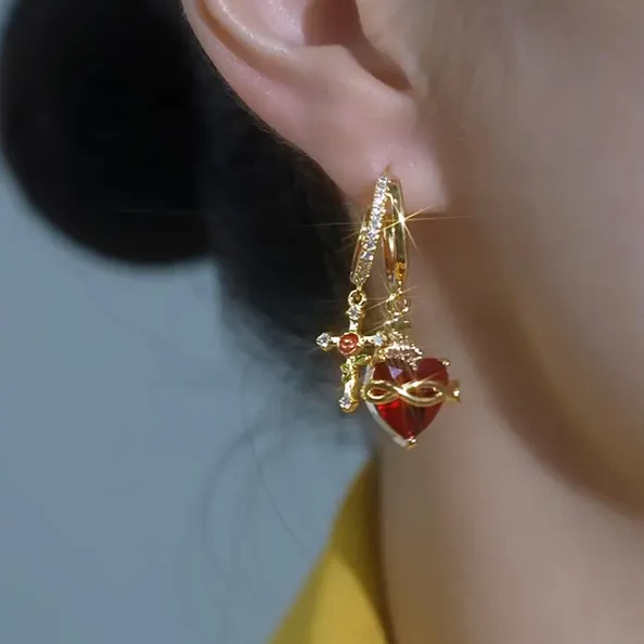 Heart Cross Earrings - Image 3