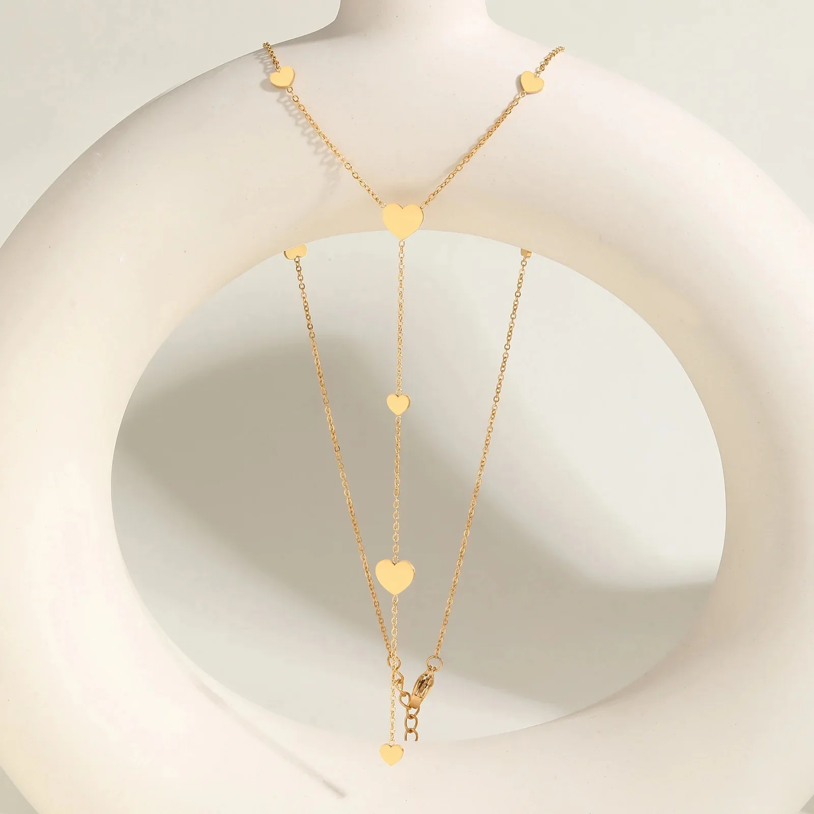Heart Drop "Y" Lariat Necklace - Image 4