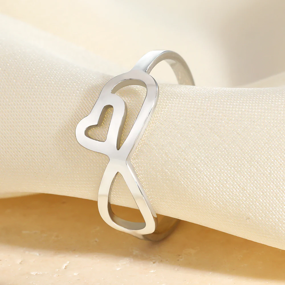 Heart Infinity Open Ring - Image 3