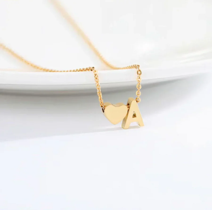 Heart Initial Necklace - Image 4