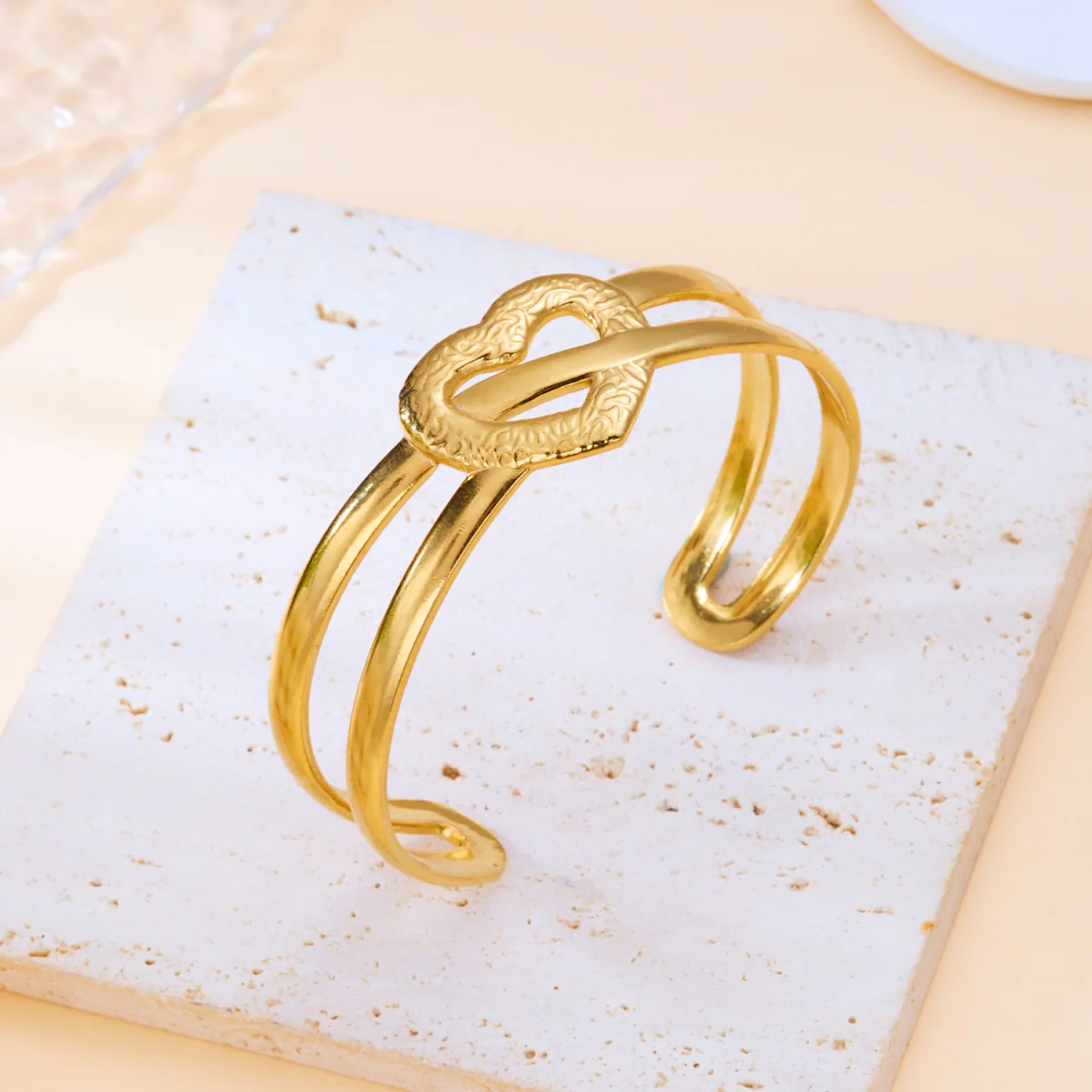 Heart Knot Cuff Bracelet - Image 2