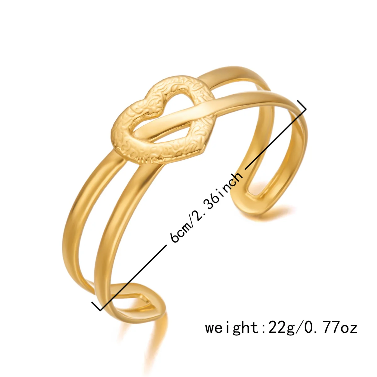 Heart Knot Cuff Bracelet - Image 3